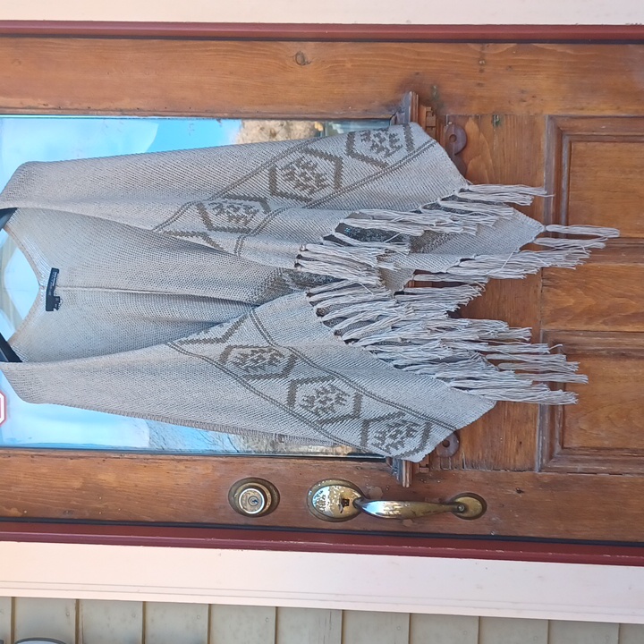 360 Sweater Poncho With Fringe